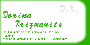 dorina krizmanits business card